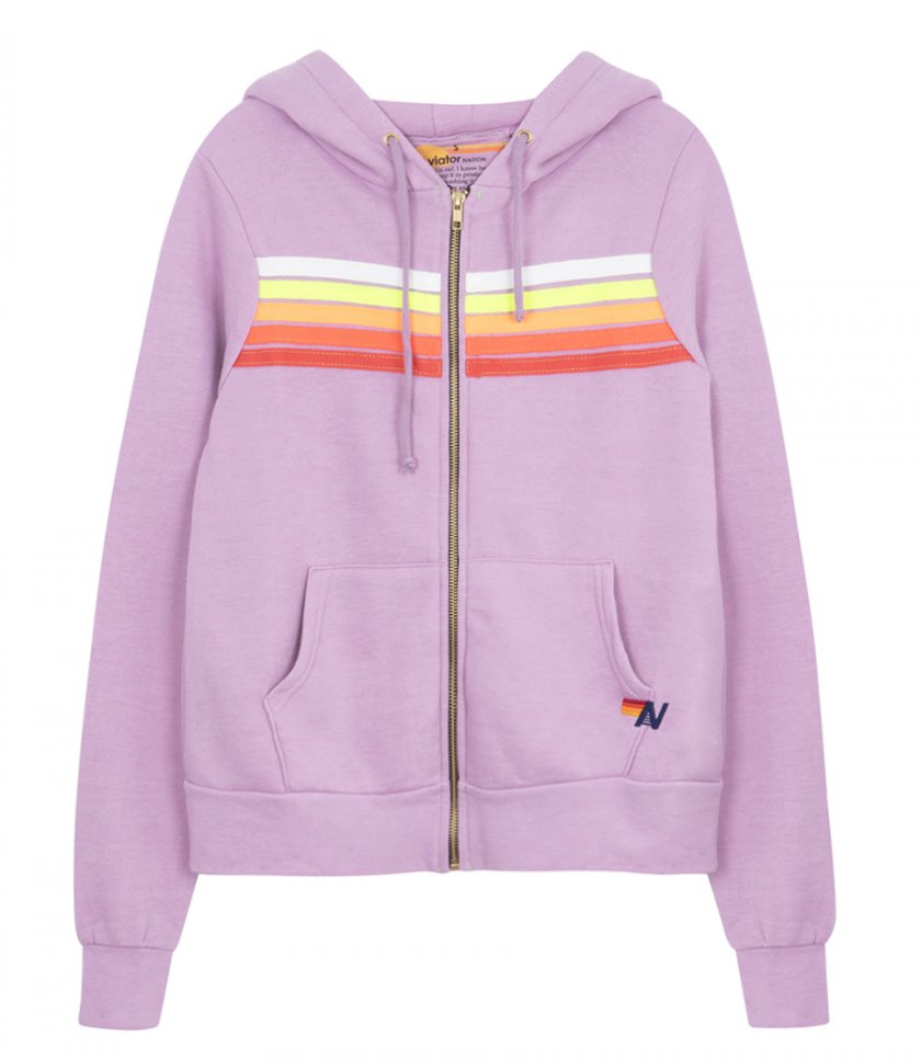 CLOTHES - 5 STRIPE ZIP HOODIE