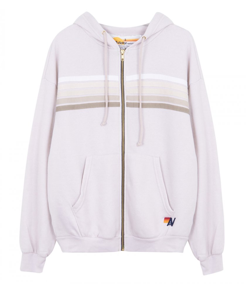 HOODIES - 5 STRIPE ZIP HOODIE RELAXED