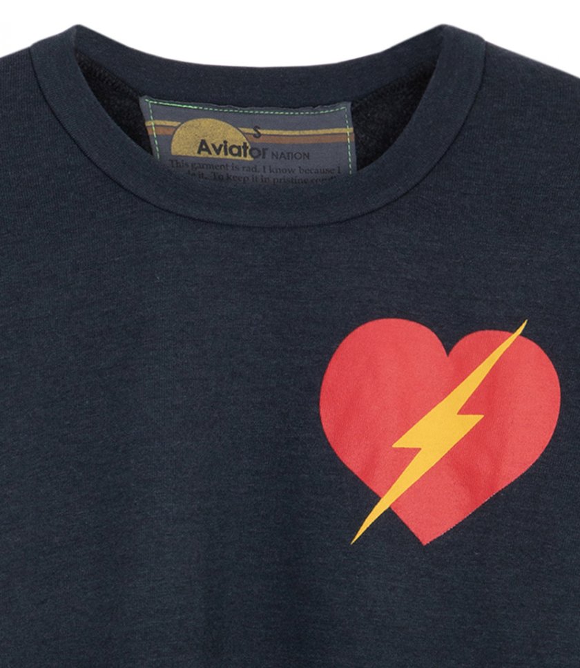 BOLT HEART CREW SWEATSHIRT RELAXED