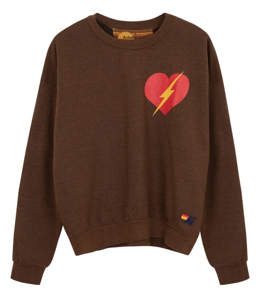 AVIATOR NATION - BOLT HEART CREW SWEATSHIRT RELAXED