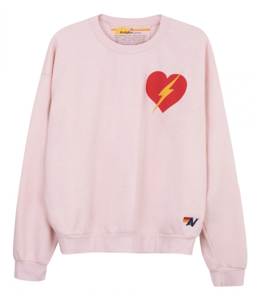AVIATOR NATION - BOLT HEART CREW SWEATSHIRT RELAXED