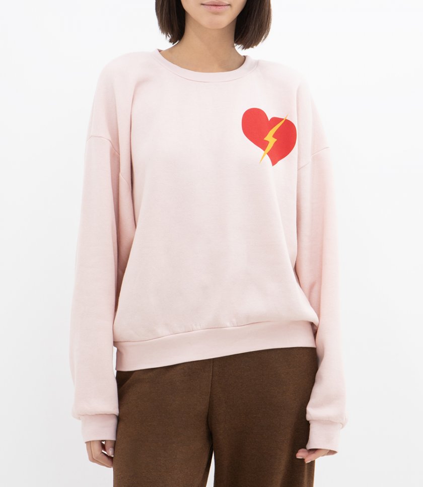 BOLT HEART CREW SWEATSHIRT RELAXED