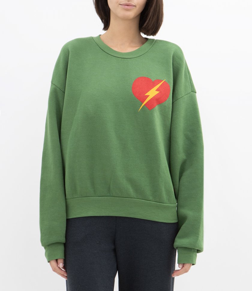 BOLT HEART CREW SWEATSHIRT RELAXED