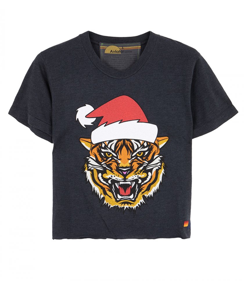 AVIATOR NATION - SANTA TIGER BIG BOYFRIEND TEE