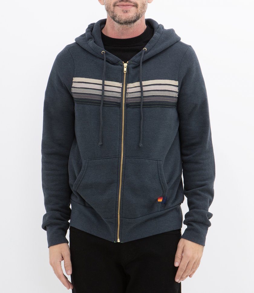 5 STRIPE ZIP HOODIE