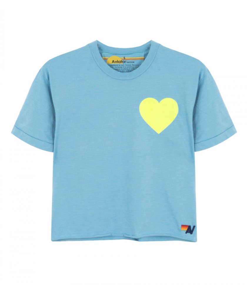 CLOTHES - WOMENS HEART PRINT BOYFRIEND TEE