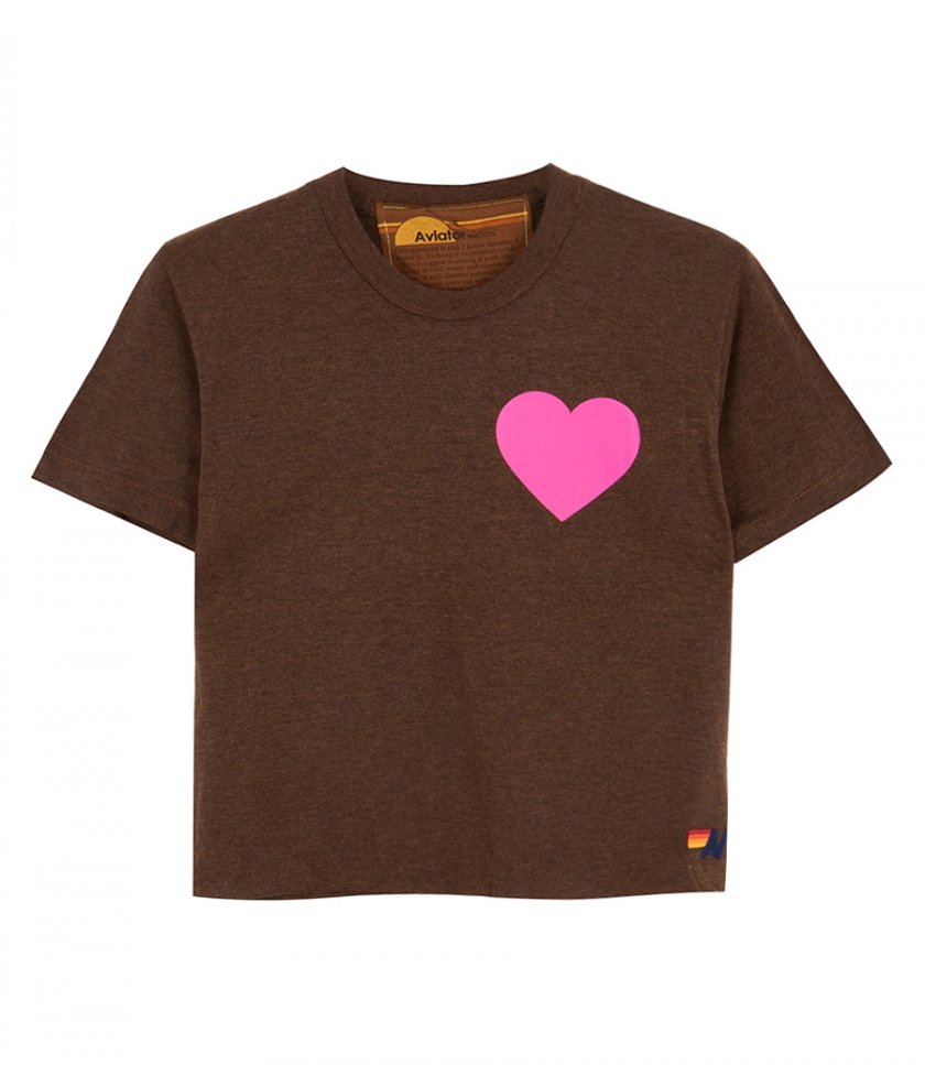 AVIATOR NATION - WOMENS HEART PRINT BOYFRIEND TEE