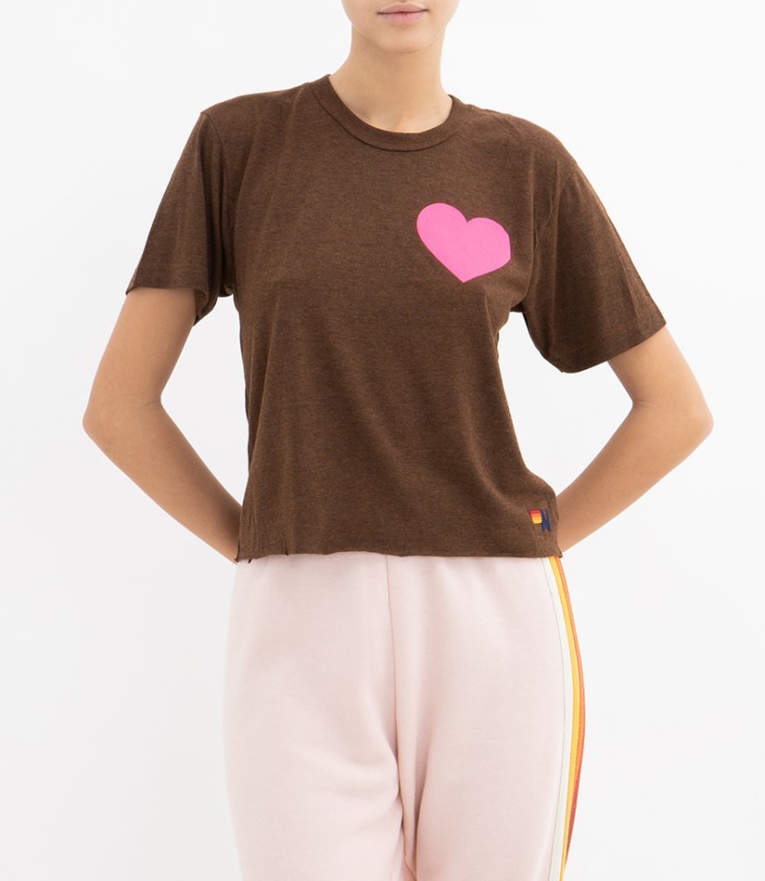 WOMENS HEART PRINT BOYFRIEND TEE