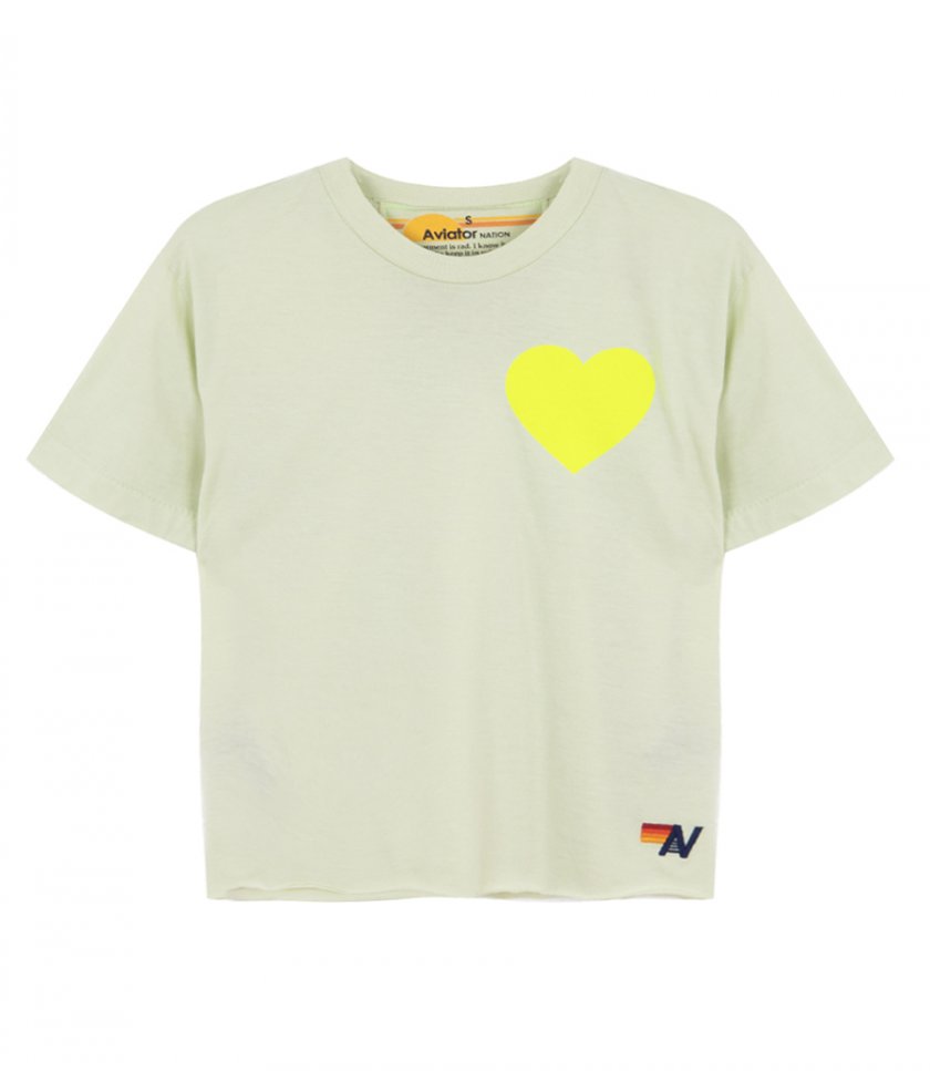 AVIATOR NATION - WOMENS HEART PRINT BOYFRIEND TEE