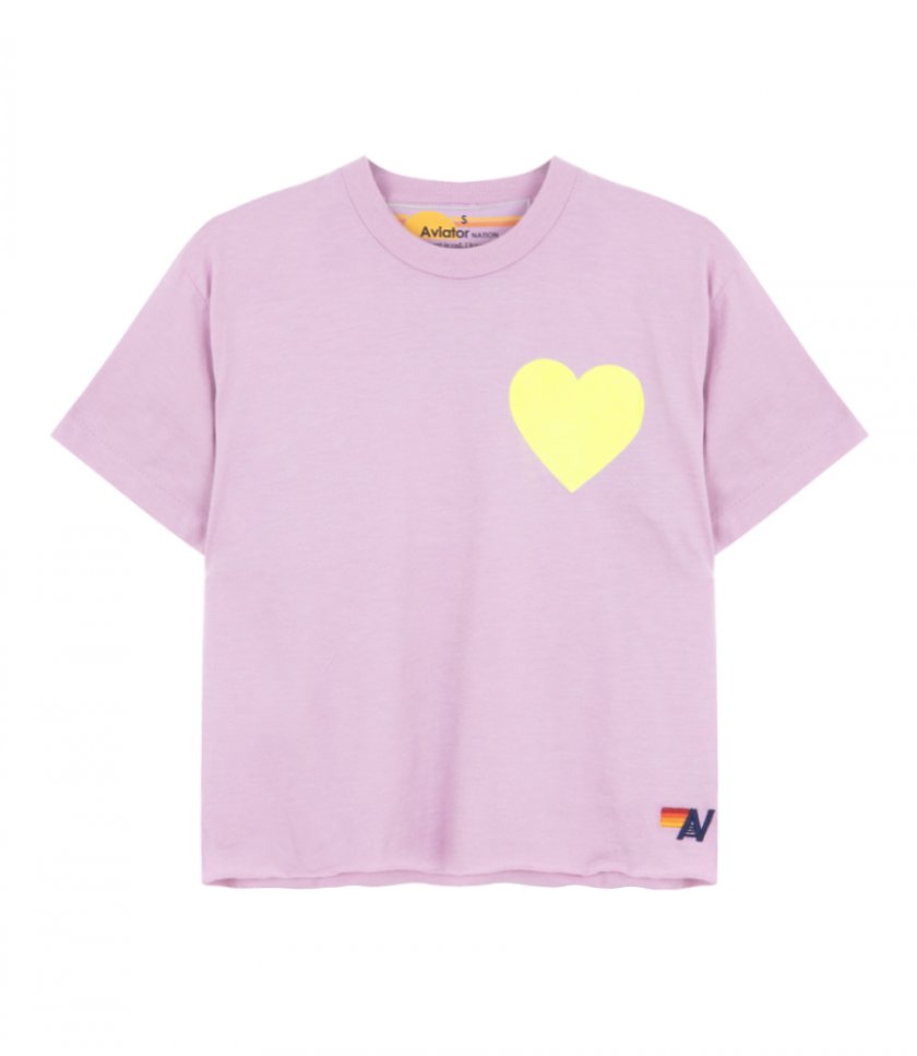 AVIATOR NATION - WOMENS HEART PRINT BOYFRIEND TEE