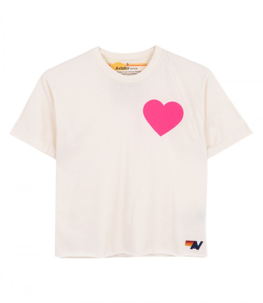 CLOTHES - WOMENS HEART PRINT BOYFRIEND TEE