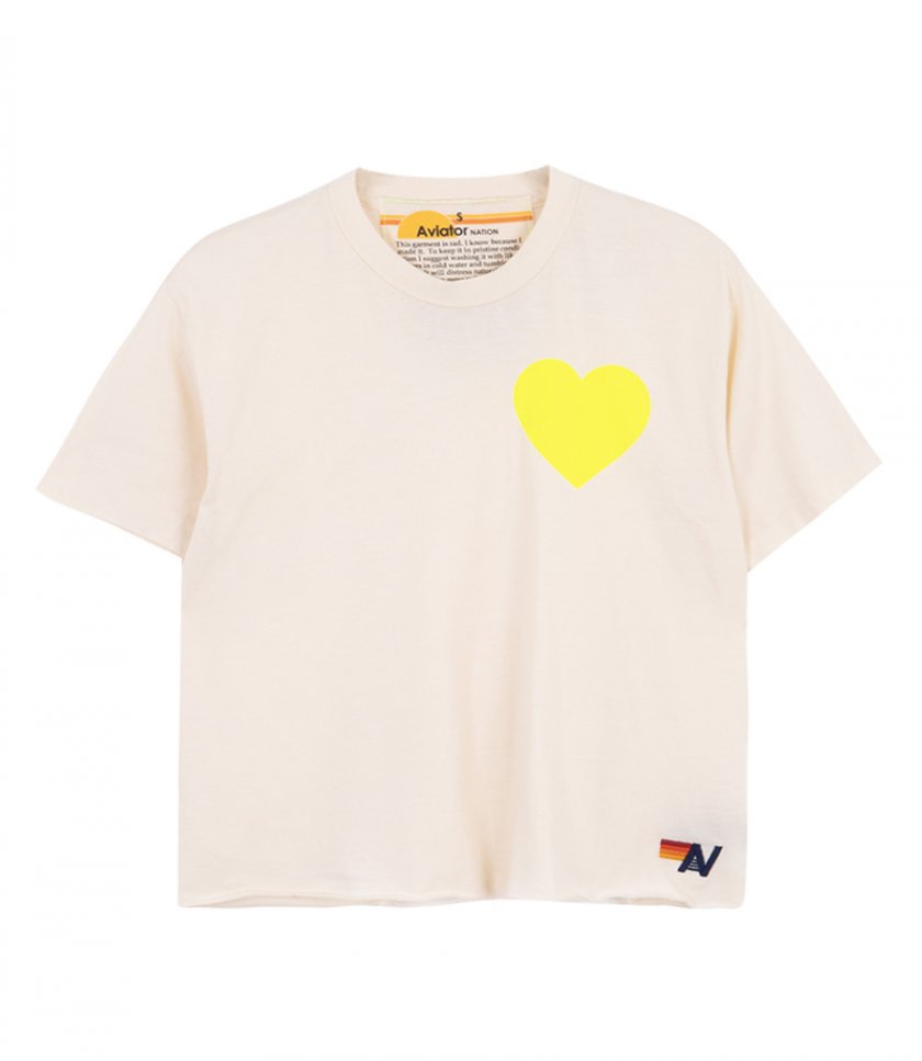 AVIATOR NATION - WOMENS HEART PRINT BOYFRIEND TEE