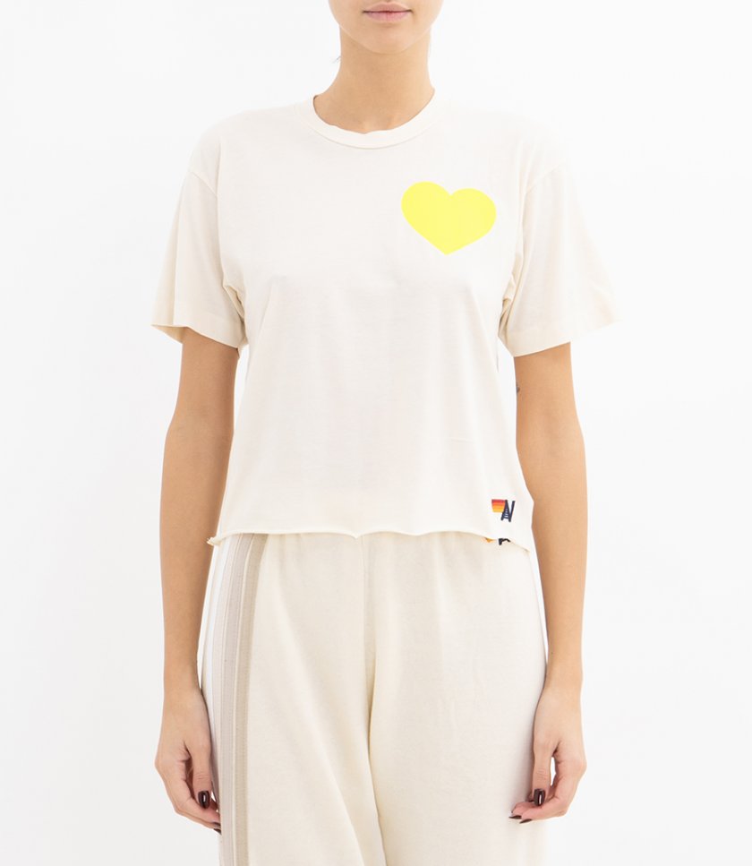 WOMENS HEART PRINT BOYFRIEND TEE