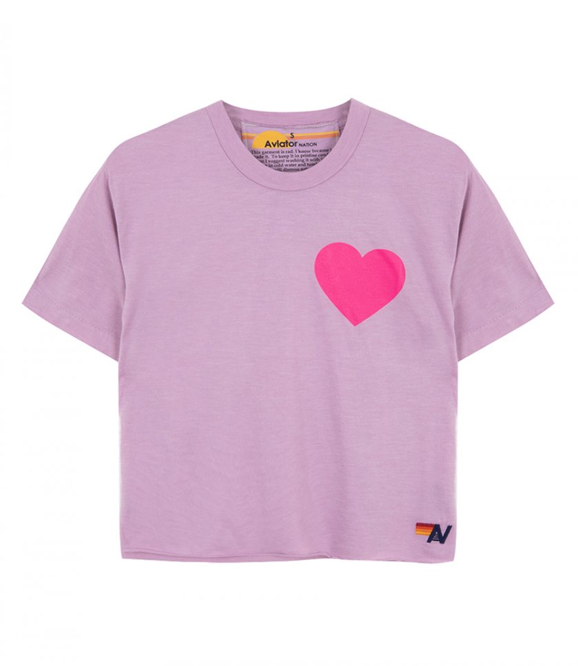CLOTHES - WOMENS HEART PRINT BOYFRIEND TEE