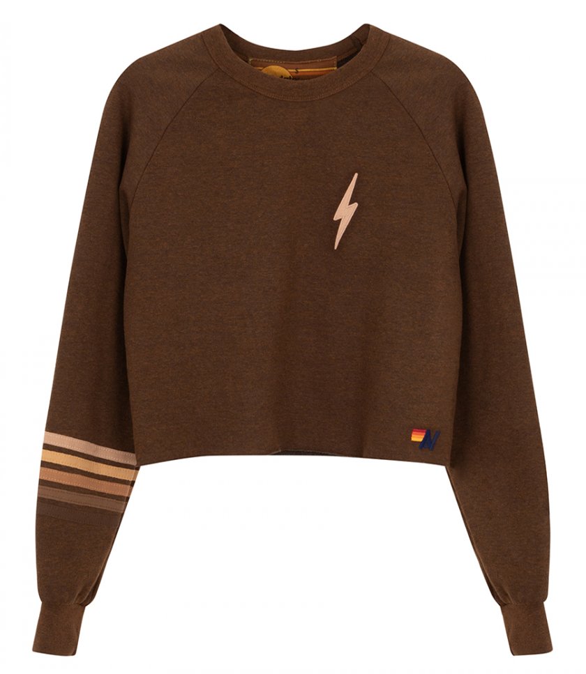 AVIATOR NATION - BOLT RUGBY STITCH CROPPED  SWEATSHIRT