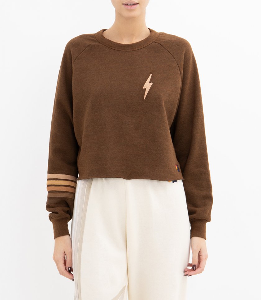 BOLT RUGBY STITCH CROPPED SWEATSHIRT