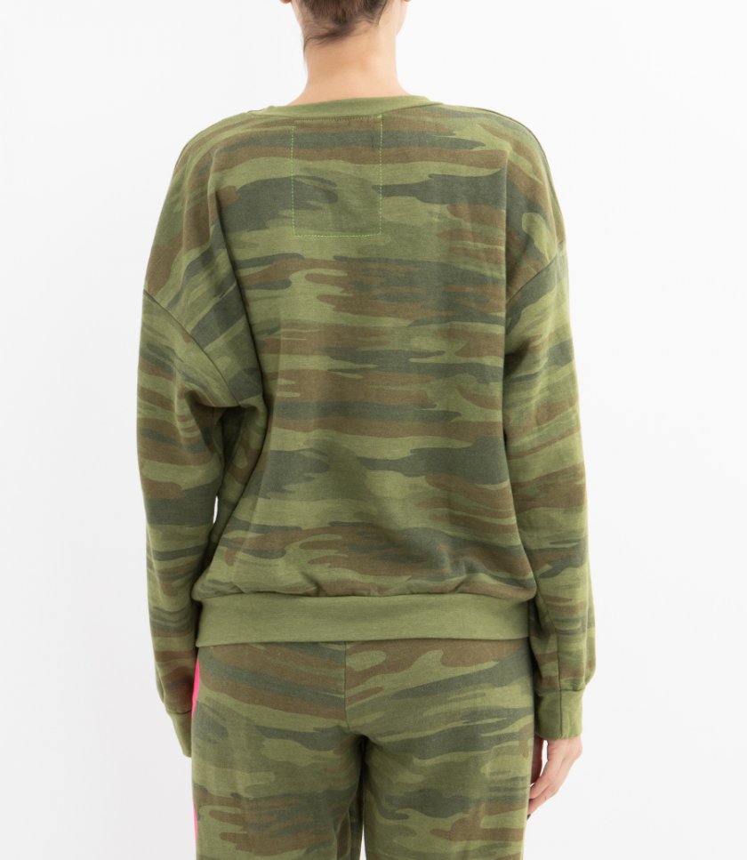 HEART PRINT CREW SWEATSHIRT RELAXED
