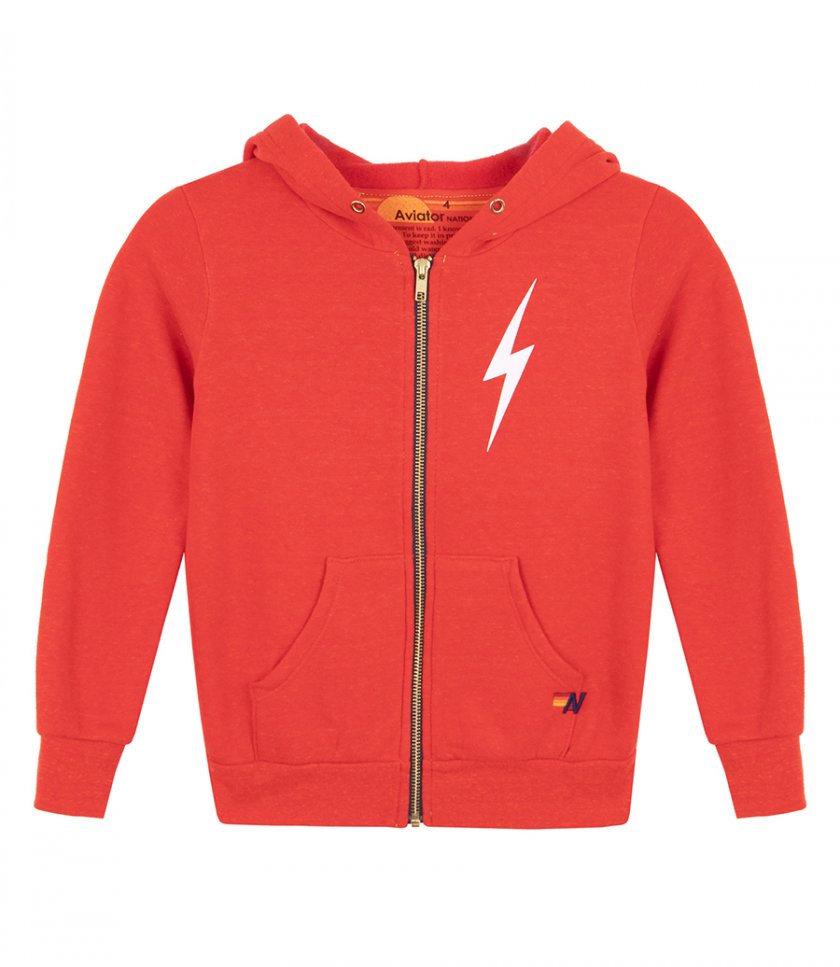 HOODIES - BOLT PRINT KIDS ZIP HOODIE