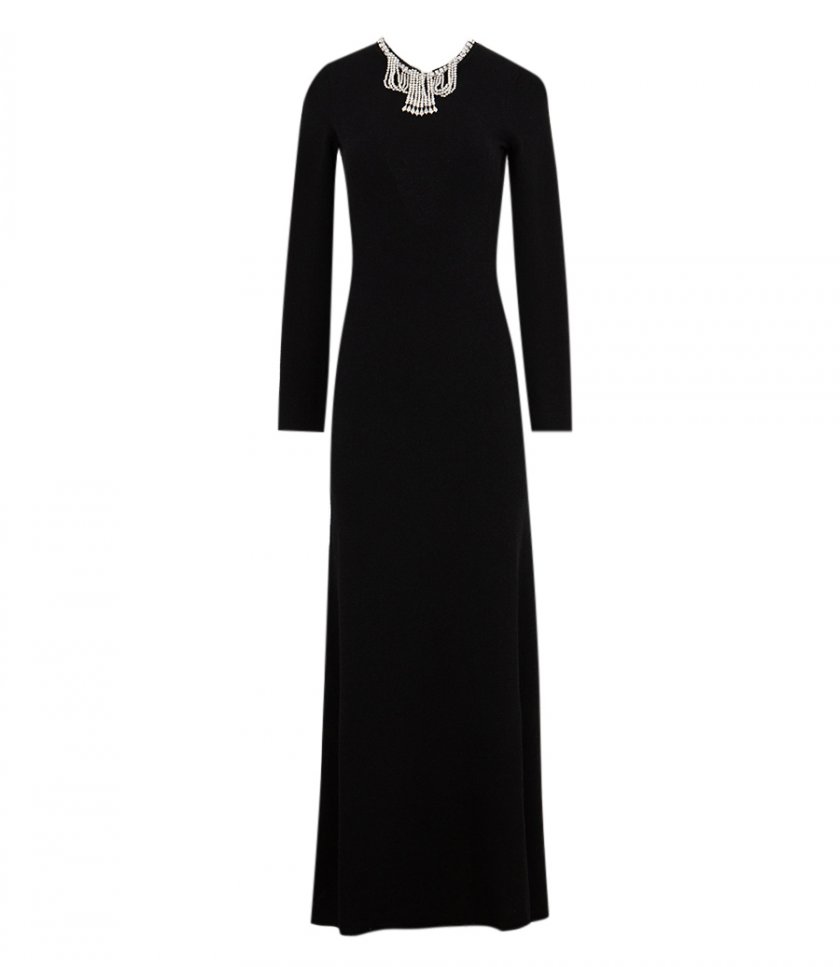 CLOTHES - EMBROIDERED LONG BACKLESS DRESS