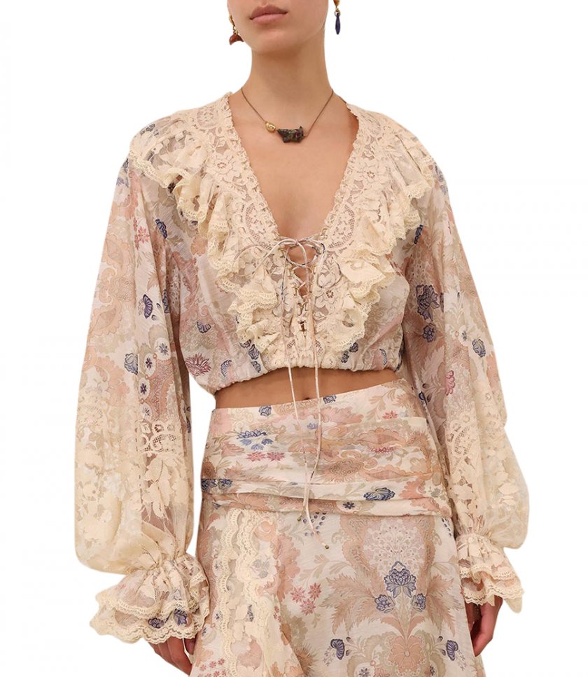 REBELLION LACE UP BLOUSE