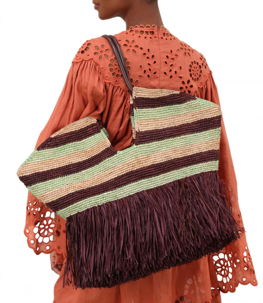 GOLDENTIME LARGE FRINGE TOTE
