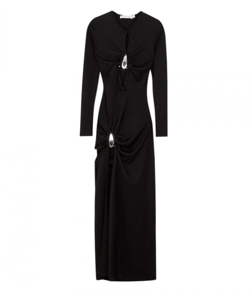 CLOTHES - CRYSTAL PENDANT OPEN TWIST L/S DRESS