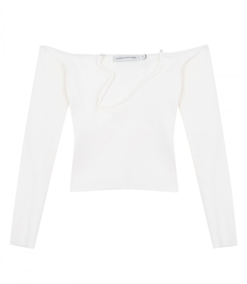 KNITWEAR - ODESSA ARCED KNITTED L/S TOP