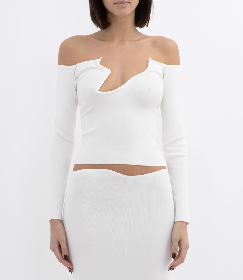 ODESSA ARCED KNITTED L/S TOP