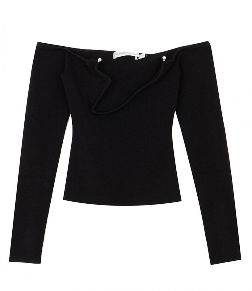 KNITWEAR - ODESSA ARCED KNITTED L/S TOP