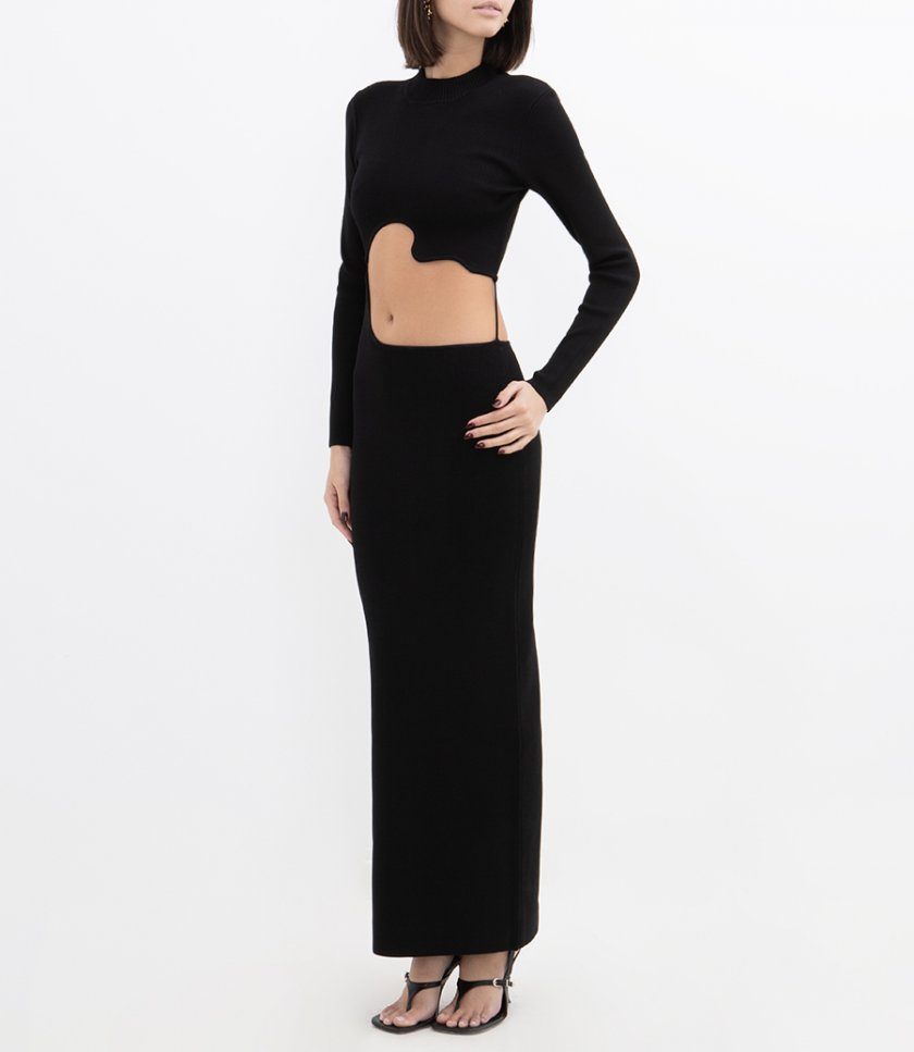 MAPARADITA LATTICE SEPARATION L/S DRESS