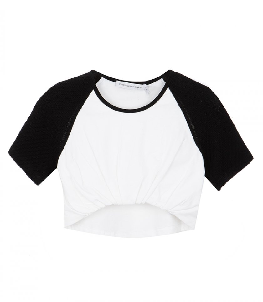 CLOTHES - TUCKED RINGER JERSEY KNIT TEE