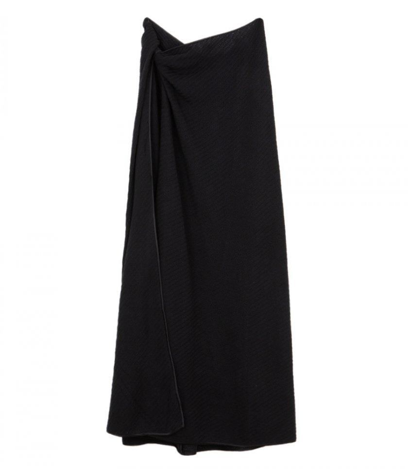 CLOTHES - VERTICAL KNIT TWIST SARONG SKIRT