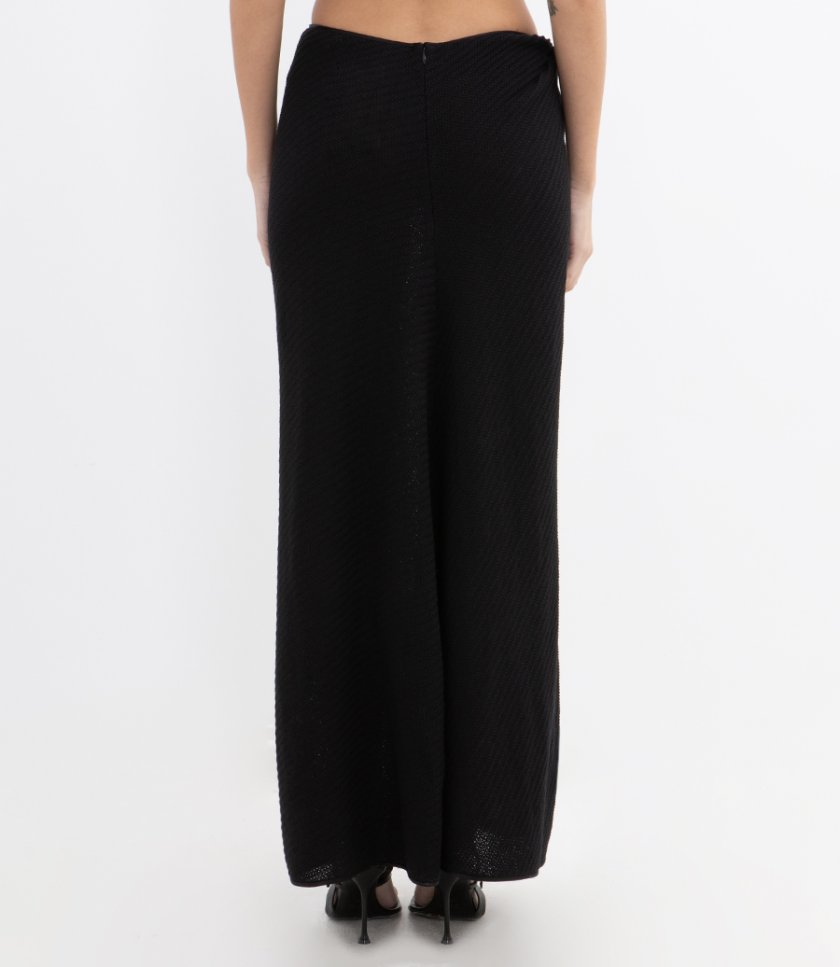 VERTICAL KNIT TWIST SARONG SKIRT