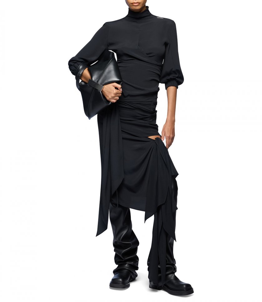 DRAPED MIDI SKIRT