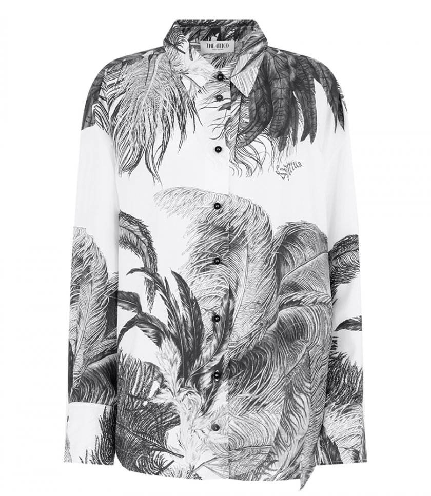SHIRTS - TWILL FEATHERS PRINT SHIRT