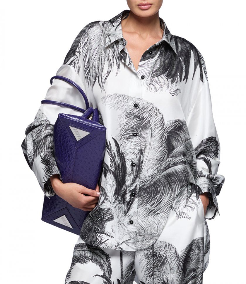 TWILL FEATHERS PRINT SHIRT
