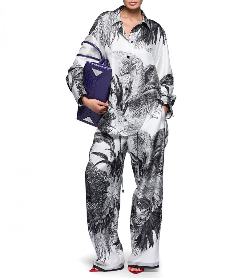 TWILL FEATHERS PRINT SHIRT