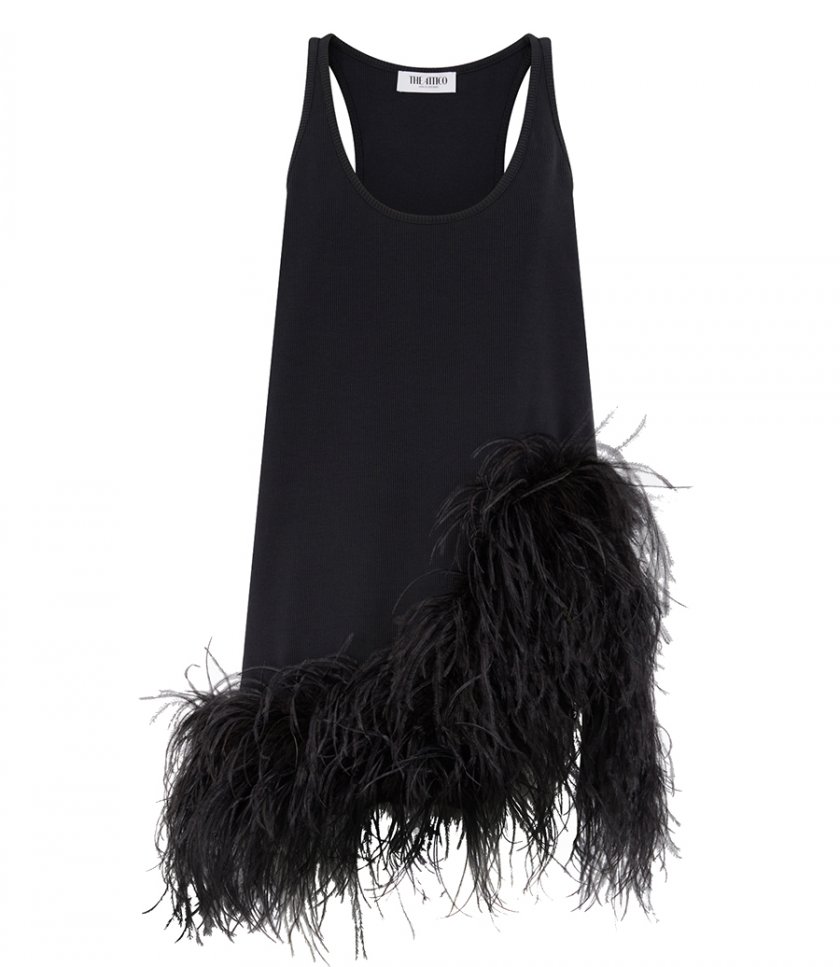 CLOTHES - FEATHER DETAILED MINI DRESS