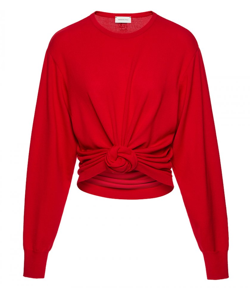 KNITWEAR - KNOTTED L/S SWEATER