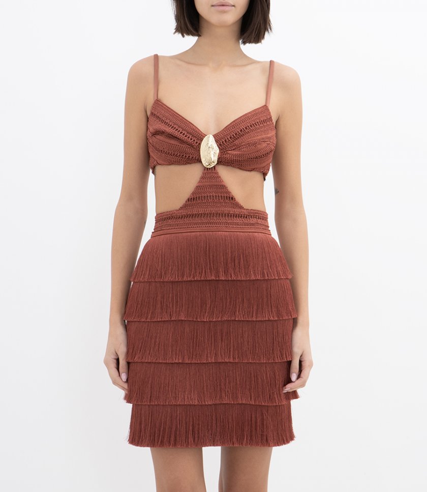 AMETHYST FRINGE MINI DRESS