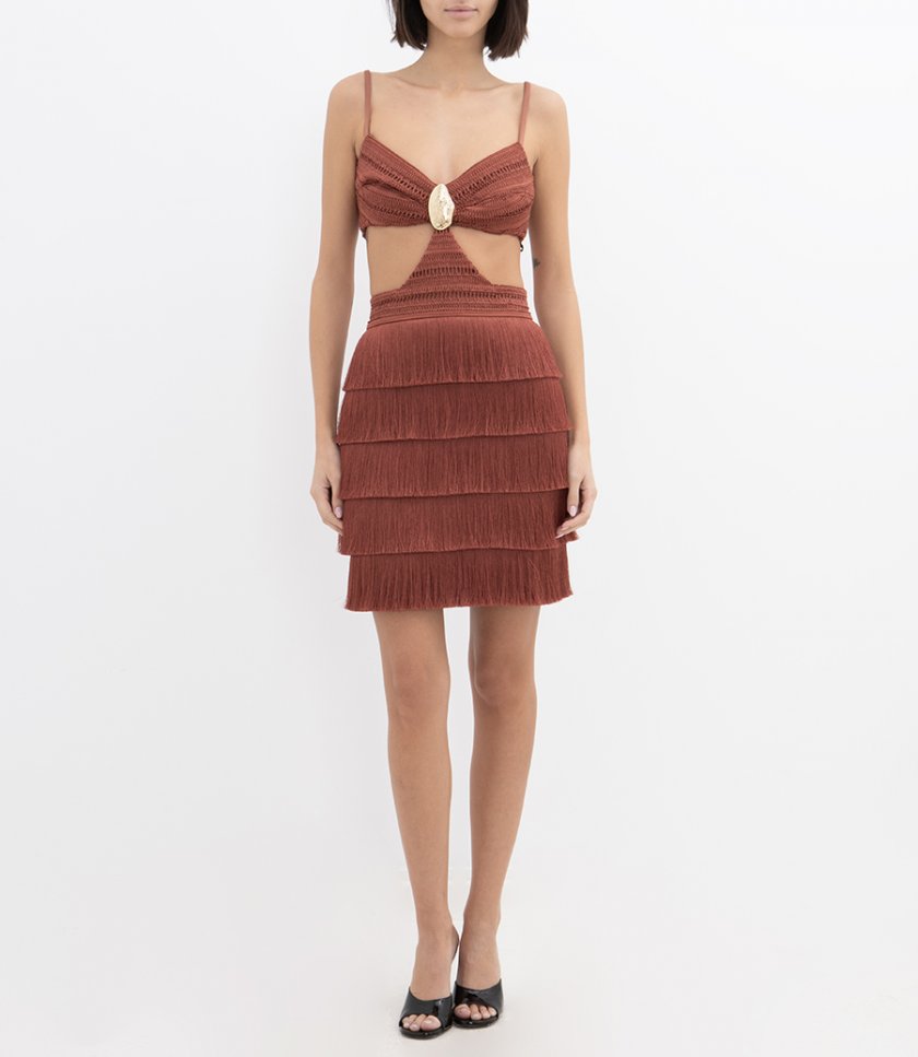 AMETHYST FRINGE MINI DRESS