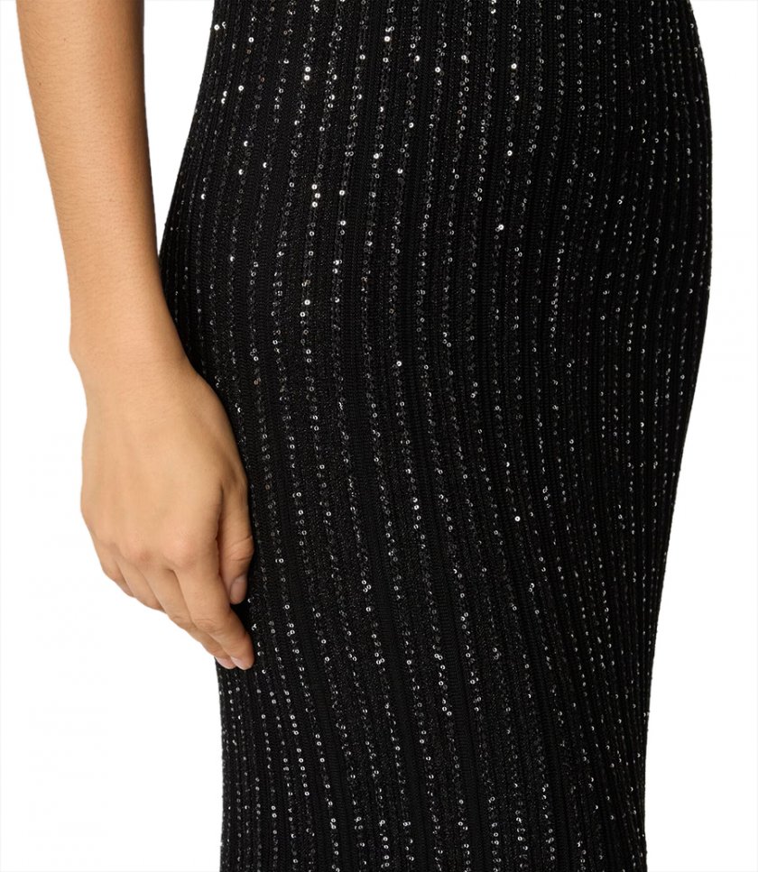SLEEVELESS SEQUINS LONG DRESS