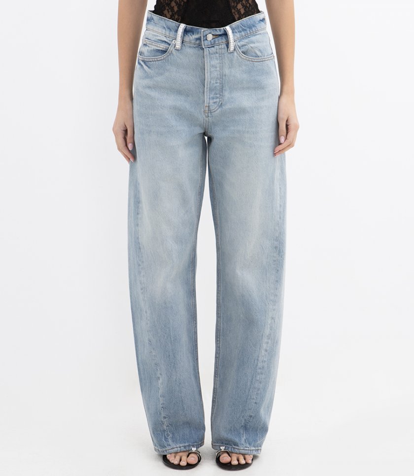 FLOAT RELAXED JEAN WITH CRYSTAL BELTLOOPS