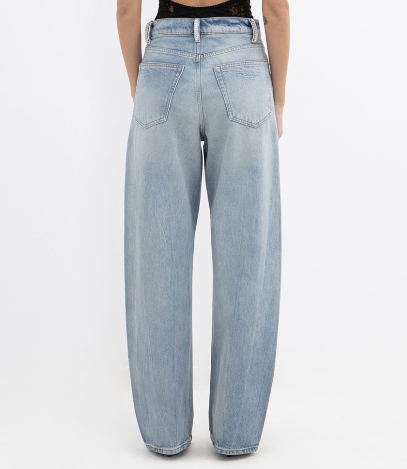 FLOAT RELAXED JEAN WITH CRYSTAL BELTLOOPS