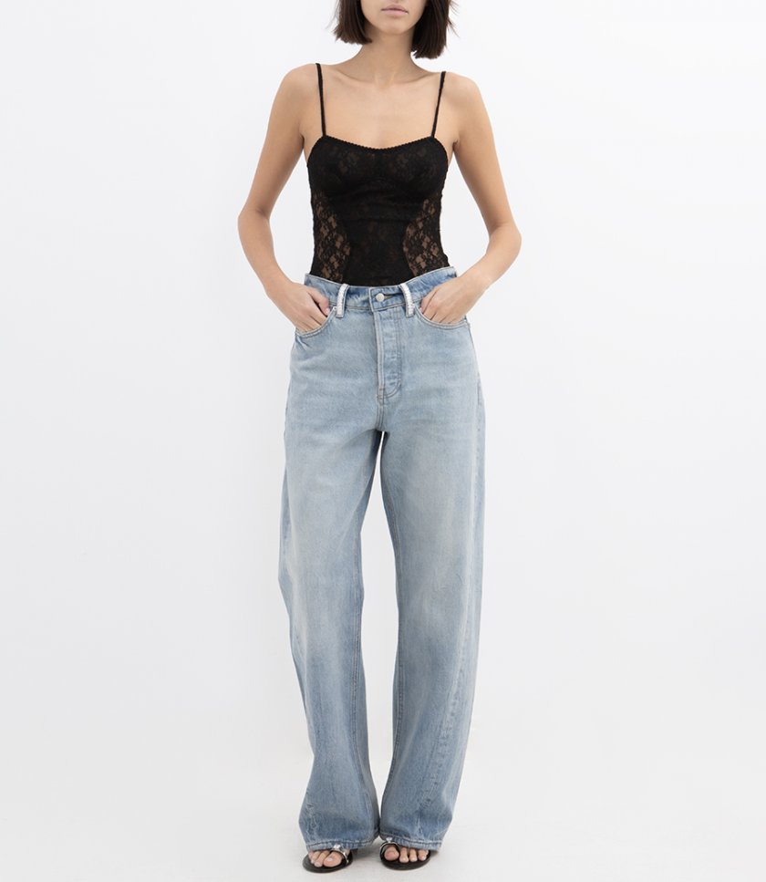 FLOAT RELAXED JEAN WITH CRYSTAL BELTLOOPS