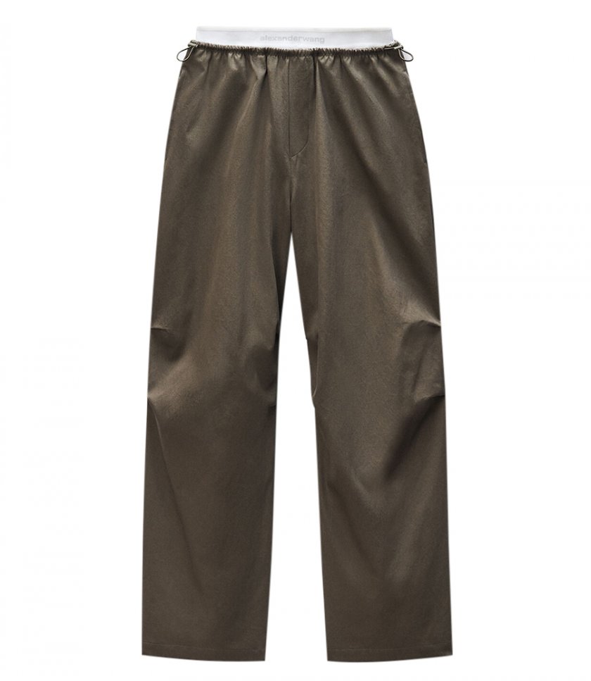 ALEXANDER WANG - MID-RISE LOGO ELASTIC PANT