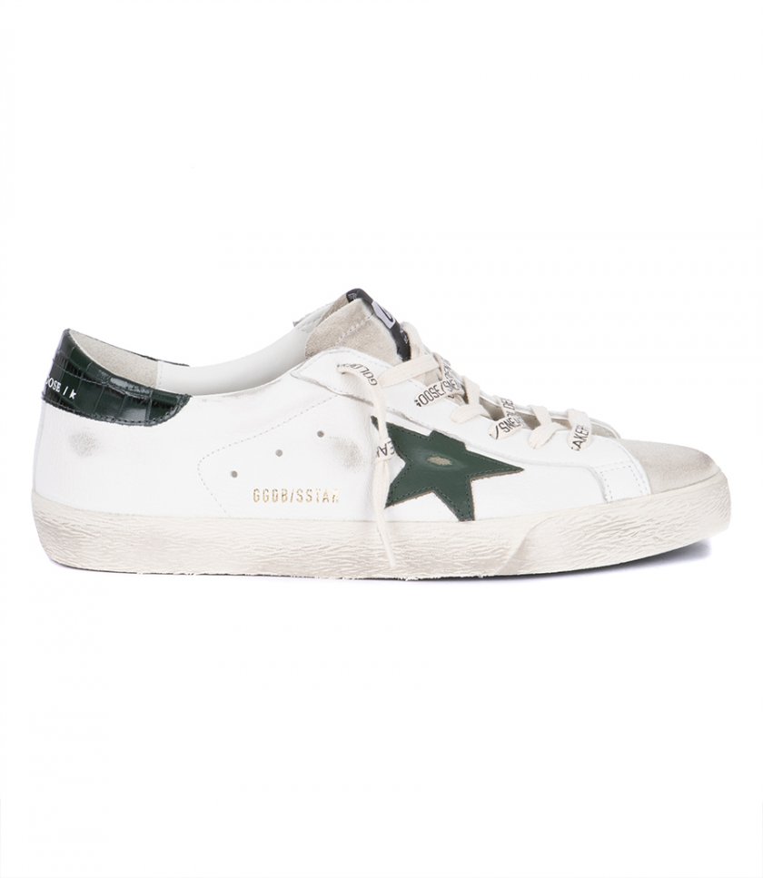 SHOES - GREEN LEATHER STAR SUPER-STAR