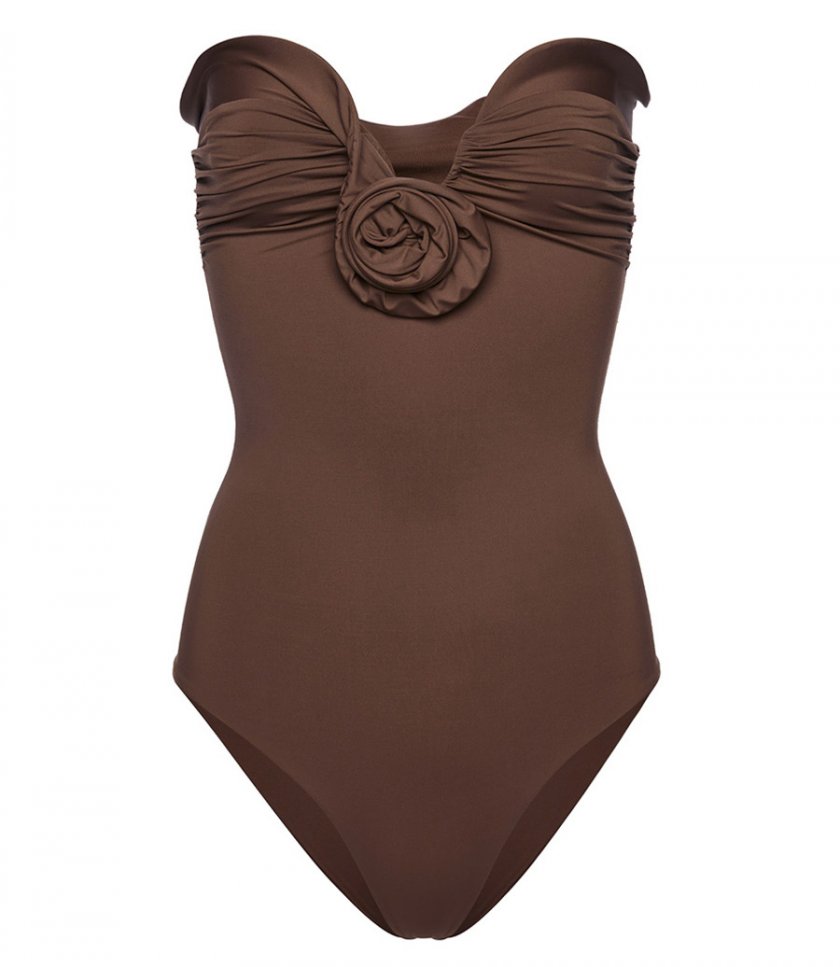 BEACHWEAR - SCULPTURAL ROSE BUSTIER SWIMSUIT