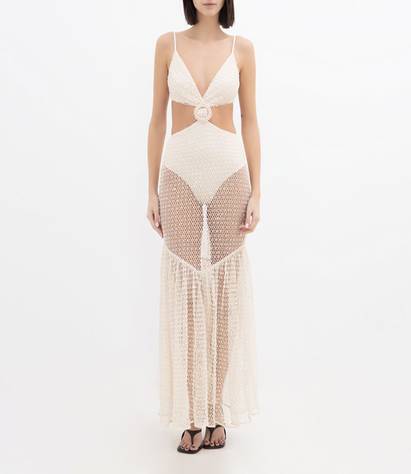 CROCHET BLOOM CUT OUT BEACH DRESS