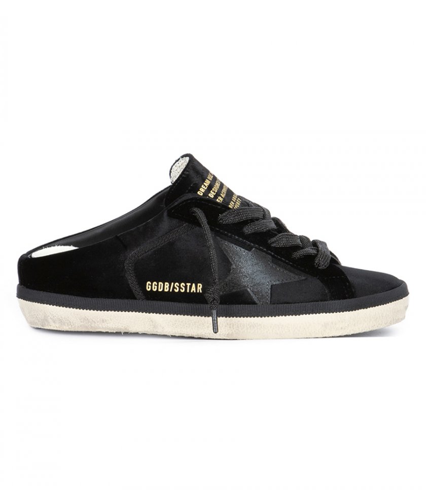 SHOES - BLACK LEATHER STAR SABOT SUPER-STAR